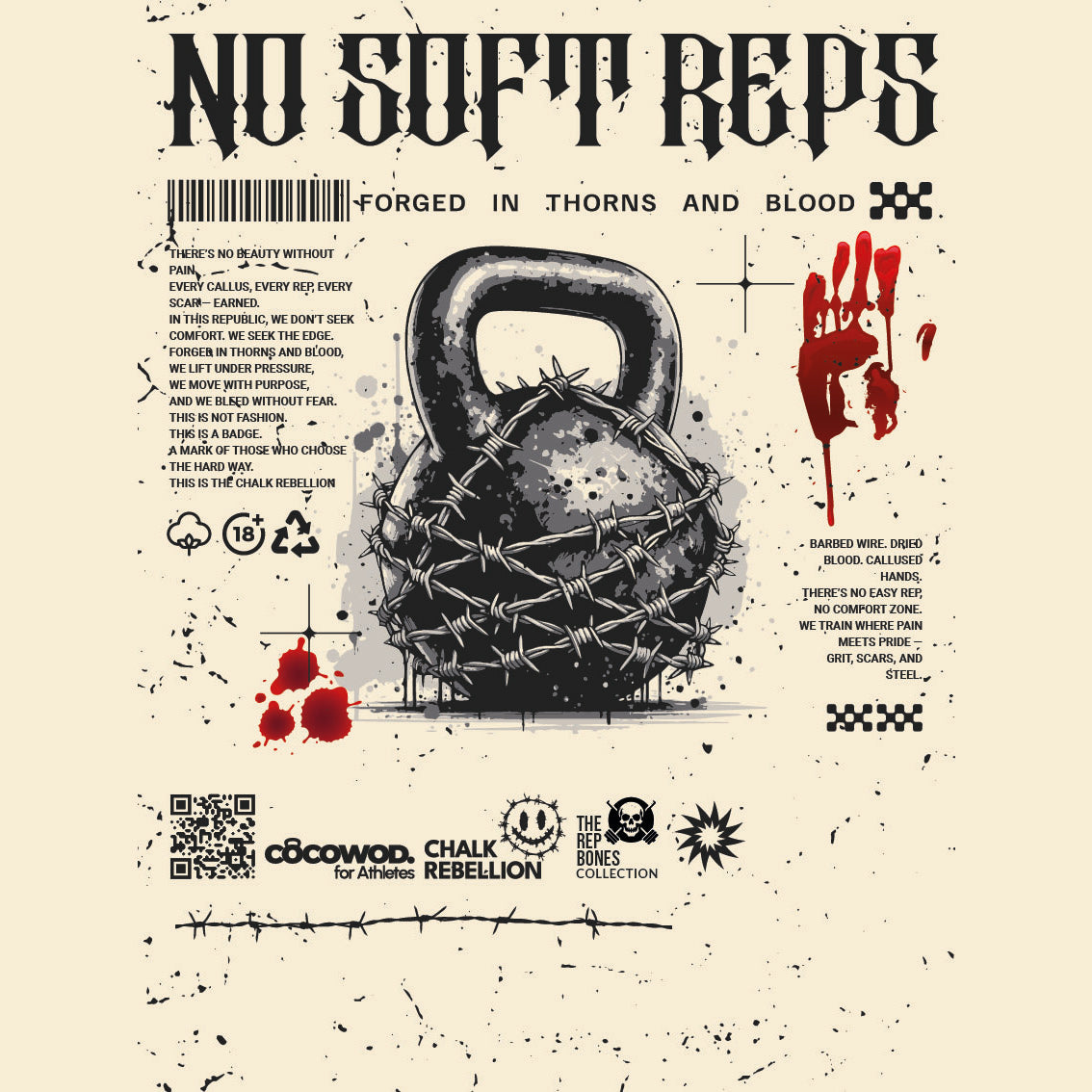 Cocowod ropa crosstraining Camiseta Hombre modelo No Soft Reps | T-Shirt